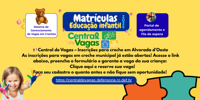 Central de Vagas — Reserve a vaga do seu filho com facilidade!